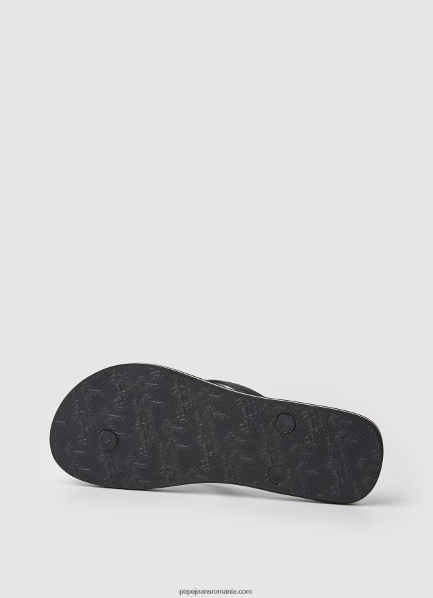 rake letters șlapi de plajă femei Pepe Jeans negru 6Z0R46697
