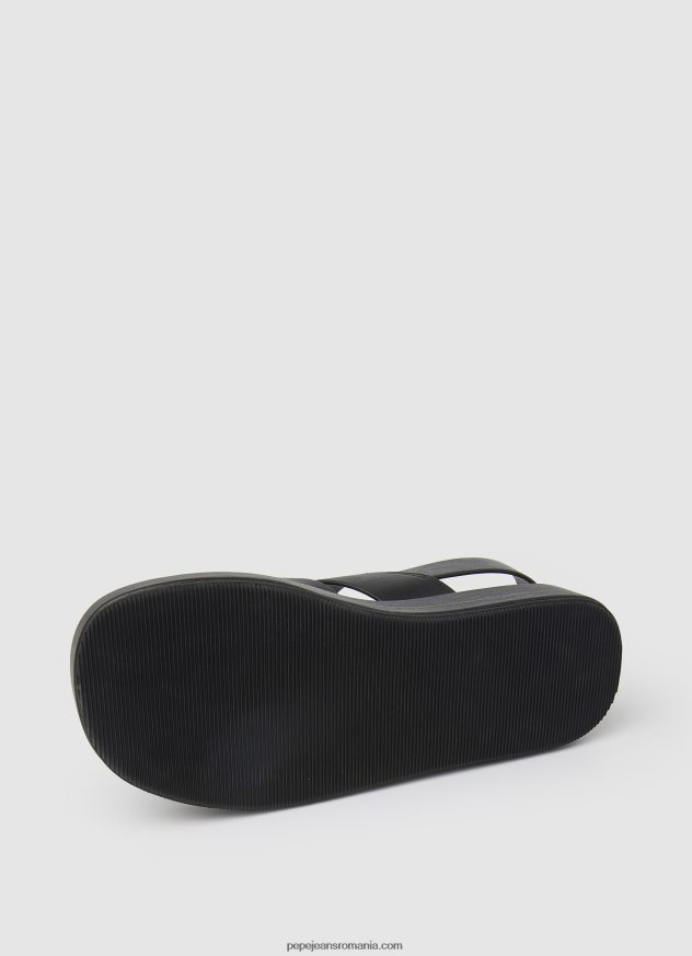 sandale cu pană bloc de vară femei Pepe Jeans negru 6Z0R46651