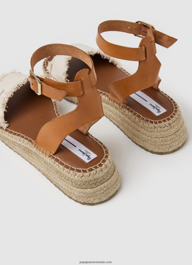 sandale cu pană din material kate femei Pepe Jeans aproape alb 6Z0R46678