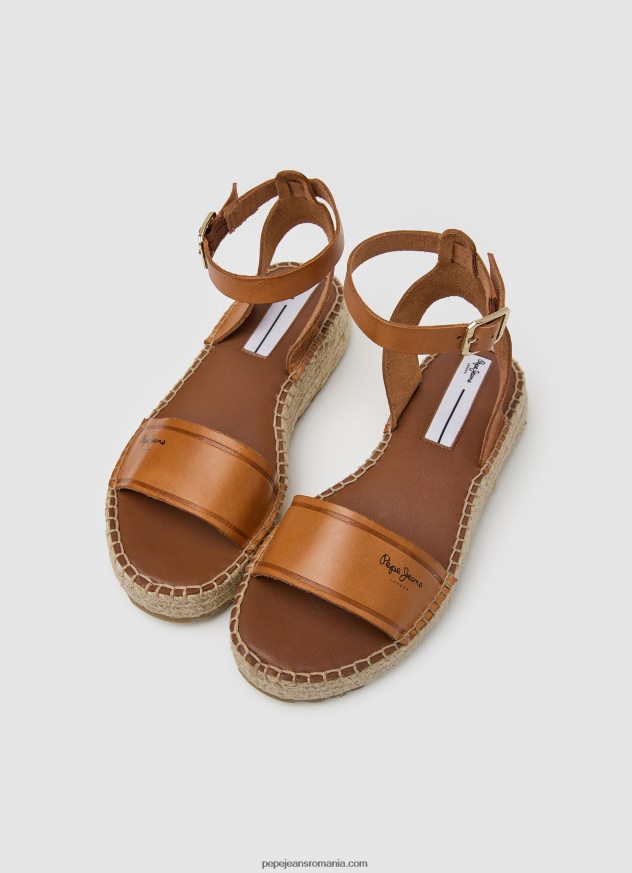 sandale cu pană kate emboed femei Pepe Jeans tutun 6Z0R46677