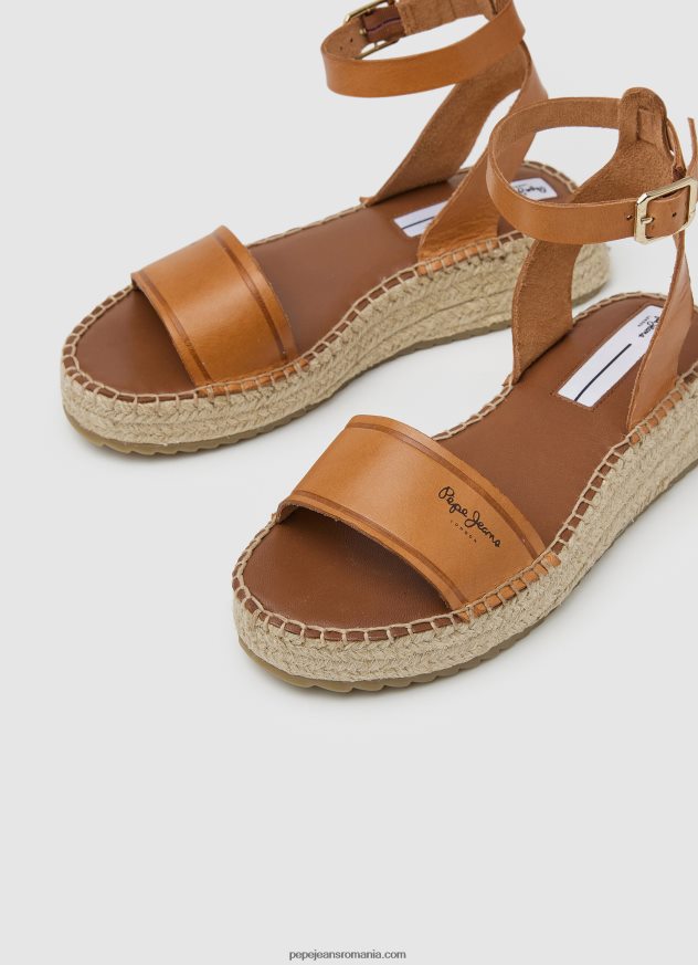 sandale cu pană kate emboed femei Pepe Jeans tutun 6Z0R46677