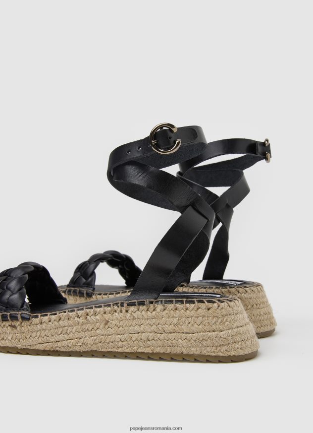 sandale cu pană împletite kate femei Pepe Jeans negru 6Z0R46676