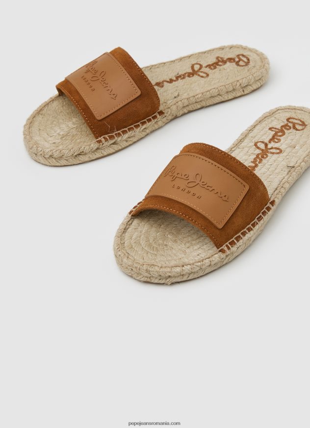 sandale din piele siva berry femei Pepe Jeans coniac 6Z0R46682