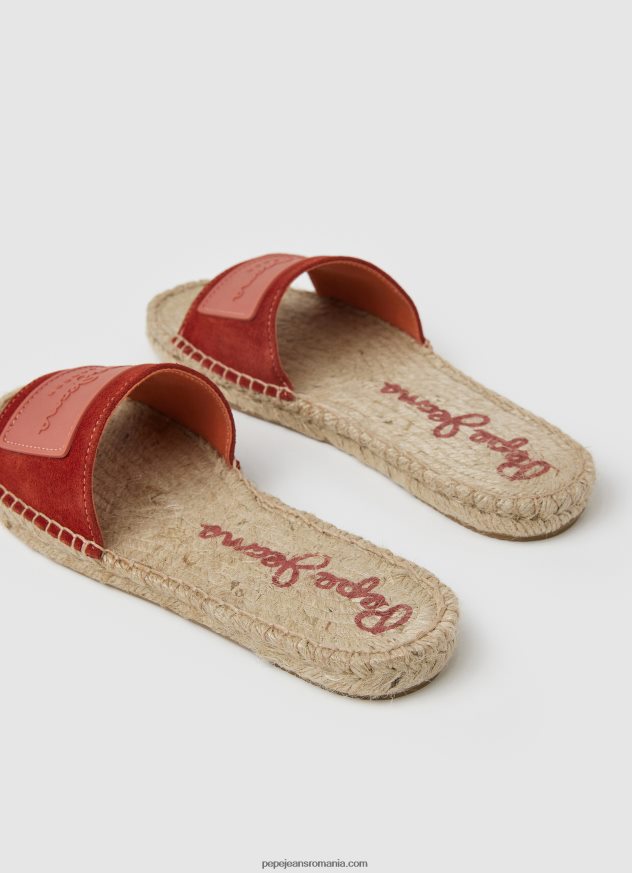 sandale din piele siva berry femei Pepe Jeans dalia roșie 6Z0R46679