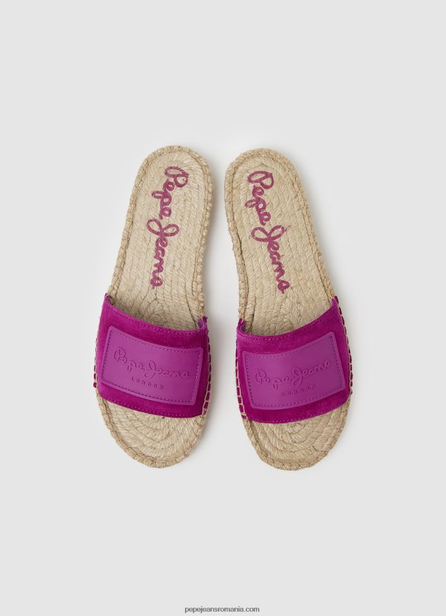 sandale din piele siva berry femei Pepe Jeans prune deschise 6Z0R46680