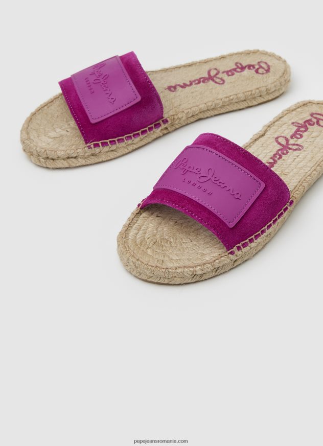 sandale din piele siva berry femei Pepe Jeans prune deschise 6Z0R46680