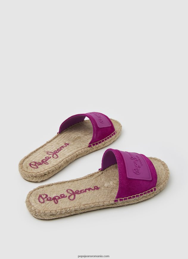 sandale din piele siva berry femei Pepe Jeans prune deschise 6Z0R46680