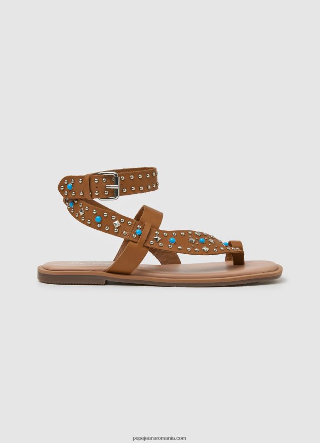 sandale etnice irma din piele femei Pepe Jeans bronzat 6Z0R46658