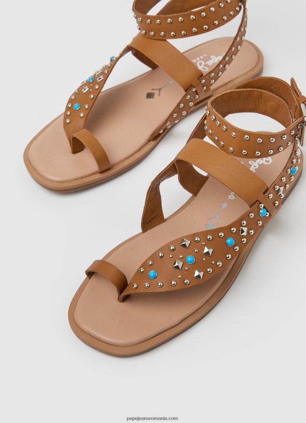 sandale etnice irma din piele femei Pepe Jeans bronzat 6Z0R46658