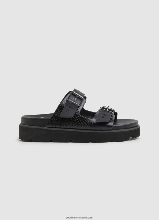 sandale pola park cu catarama dubla femei Pepe Jeans negru 6Z0R46670