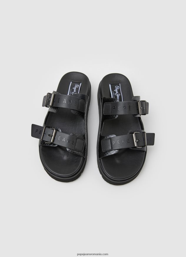 sandale pola park cu catarama dubla femei Pepe Jeans negru 6Z0R46670
