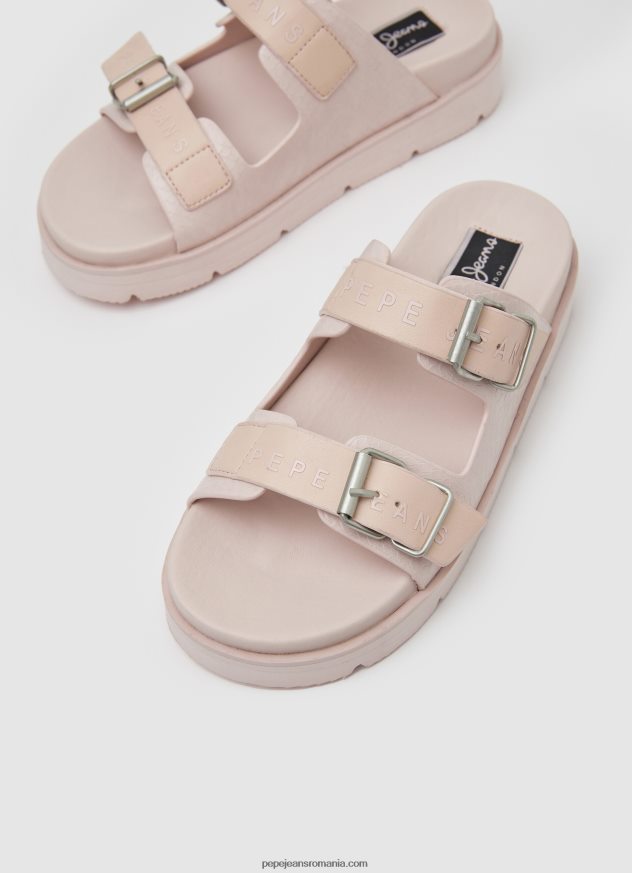 sandale pola park cu catarama dubla femei Pepe Jeans roz deschis 6Z0R46669