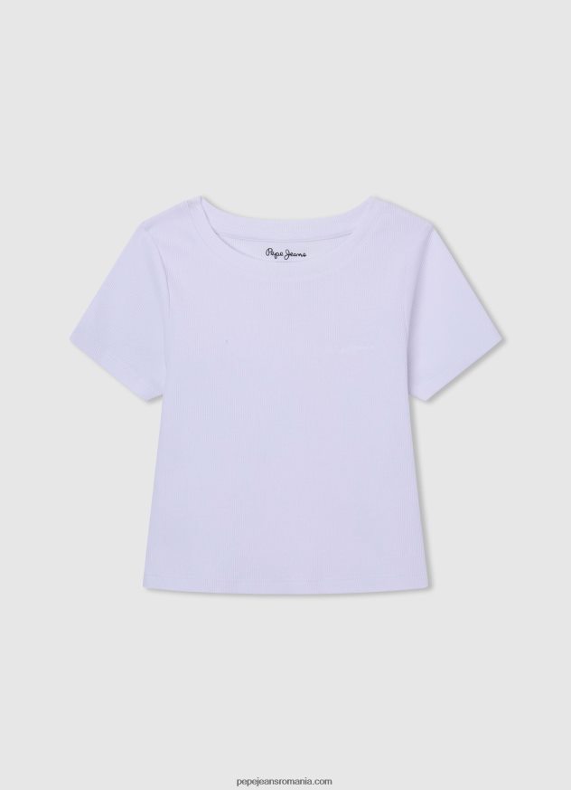 cămașă cu nervuri cu logo brodat fată Pepe Jeans piersică 6Z0R461461