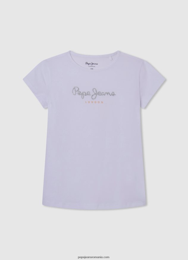 cămașă cu nervuri cu logo brodat fată Pepe Jeans piersică 6Z0R461461