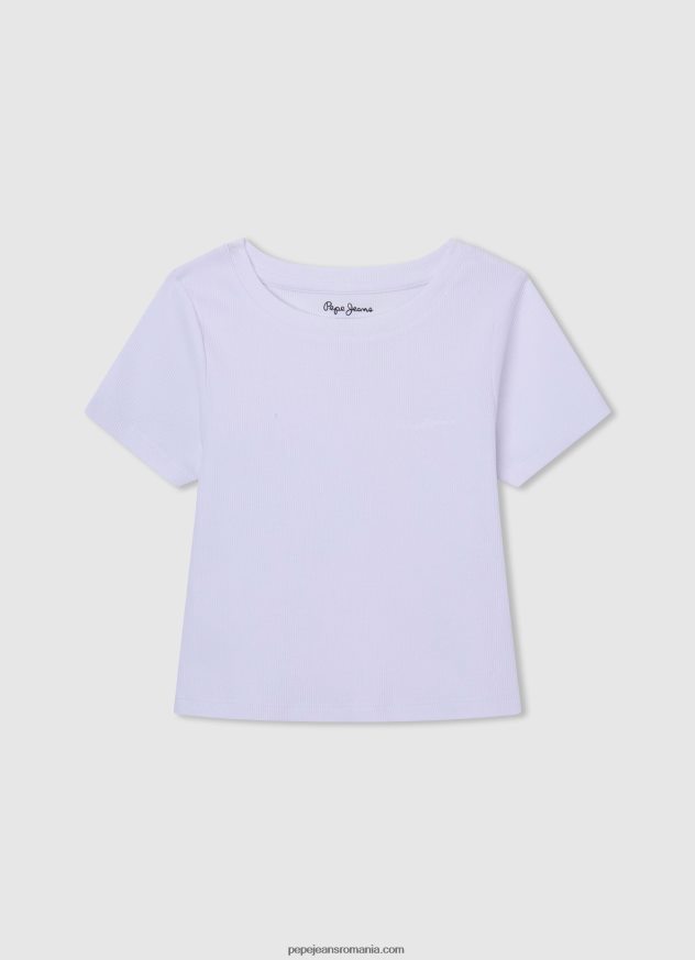 cămașă cu nervuri cu logo brodat fată Pepe Jeans roz moale 6Z0R461460