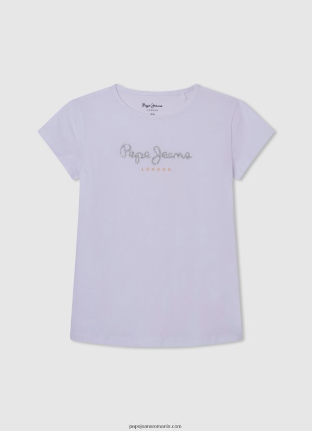 cămașă cu nervuri cu logo brodat fată Pepe Jeans roz moale 6Z0R461460