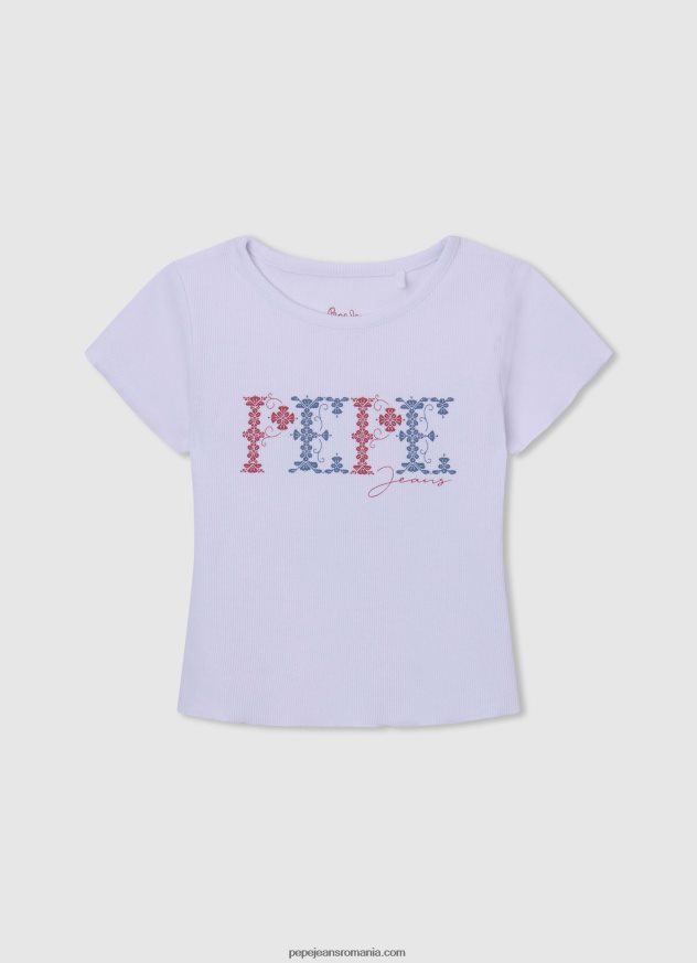 cămașă din bumbac cu nervuri fată Pepe Jeans alb 6Z0R461421
