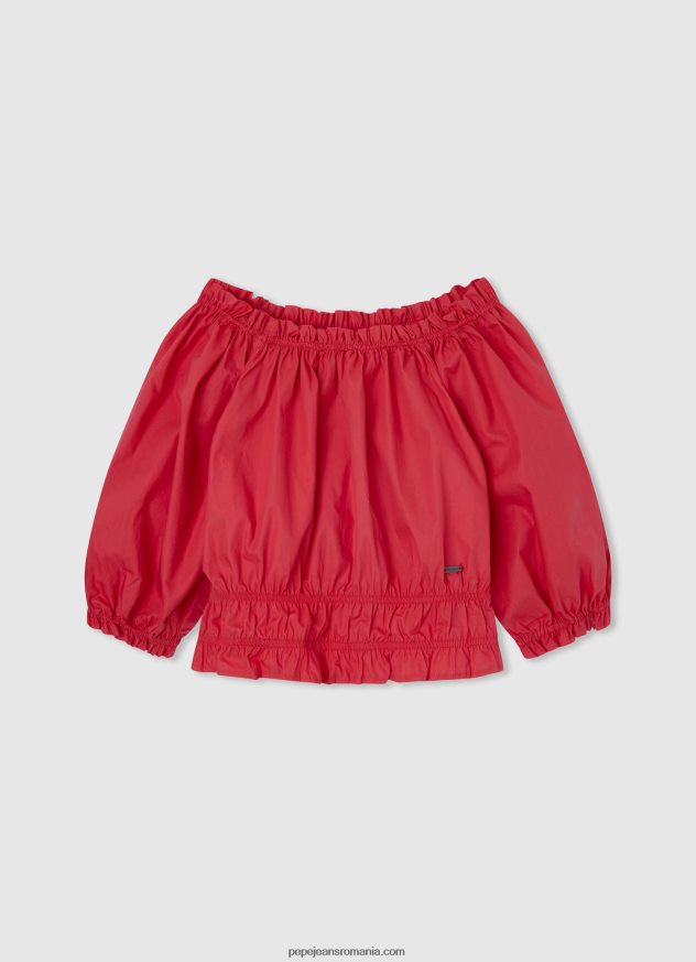 sigrid cropped fit top fată Pepe Jeans studio roșu 6Z0R461447