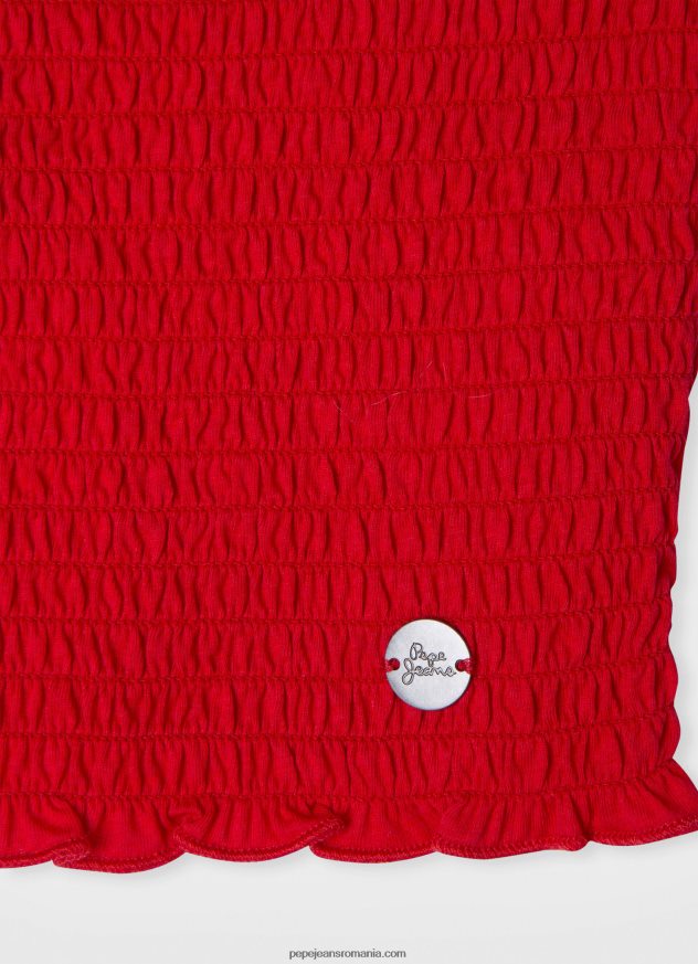 top adunat cu mâneci scurte fată Pepe Jeans roșu 6Z0R461424