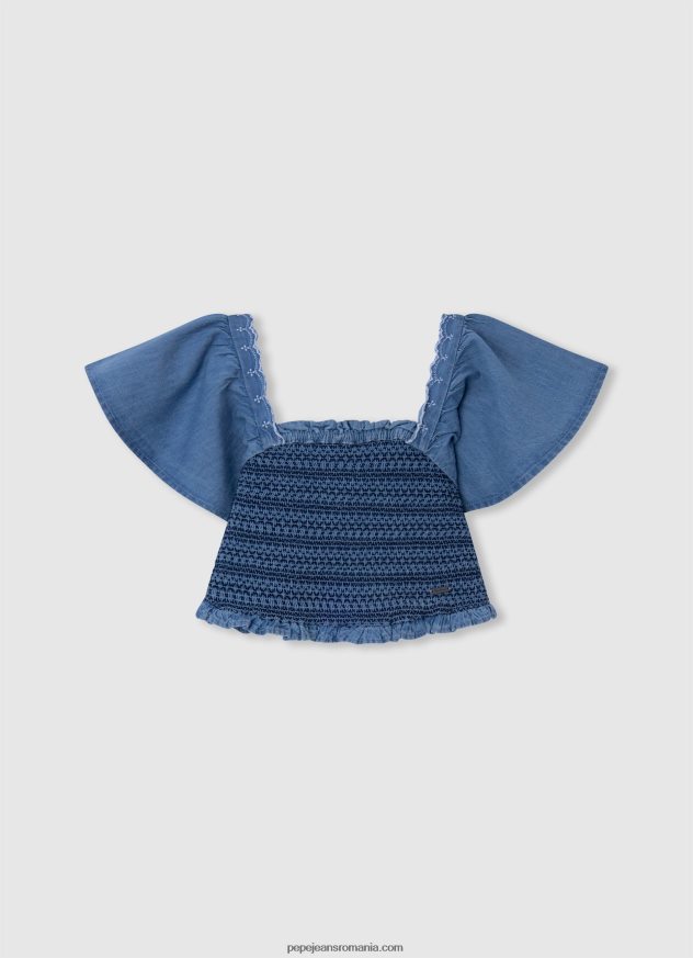 tricou boxy cu imprimeu cu logo fată Pepe Jeans alb 6Z0R461449