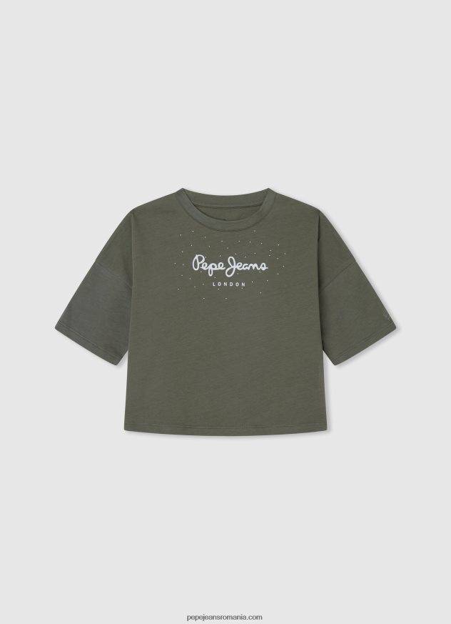 tricou boxy cu imprimeu cu logo fată Pepe Jeans alb 6Z0R461481