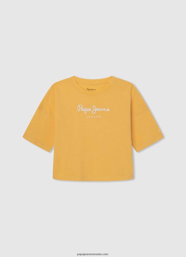 tricou boxy cu imprimeu cu logo fată Pepe Jeans alb 6Z0R461481