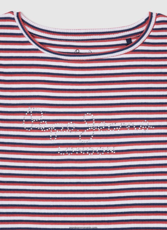 tricou cu dungi cu dungi fată Pepe Jeans ocean 6Z0R461466