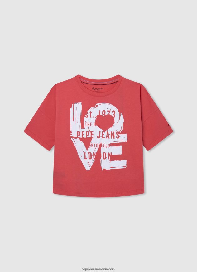 tricou cu imprimeu dragoste fată Pepe Jeans studio roșu 6Z0R461444