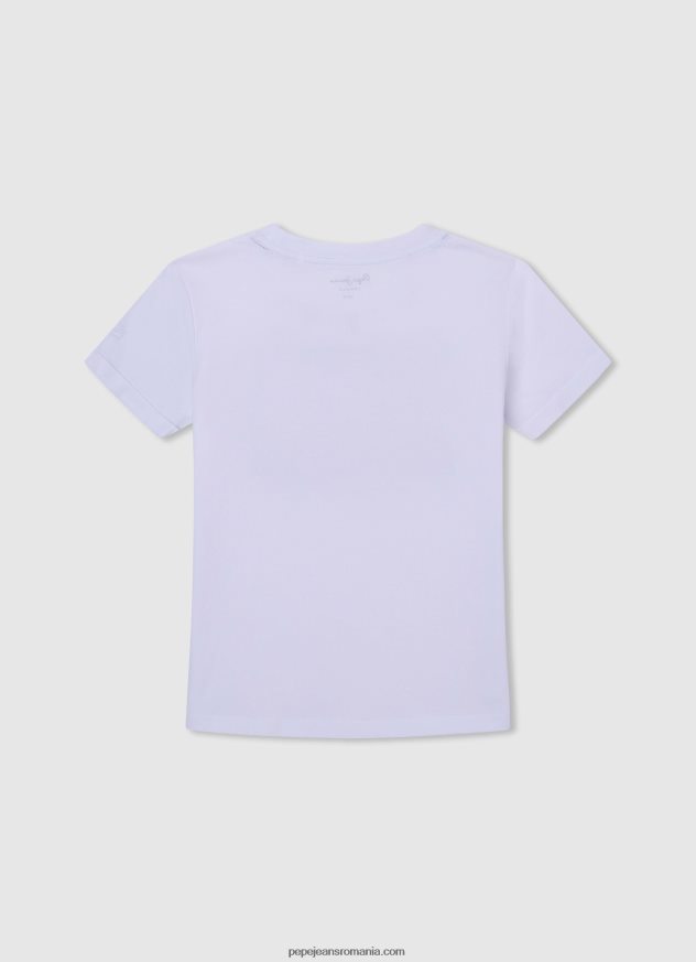 tricou cu imprimeu foto fată Pepe Jeans alb 6Z0R461457