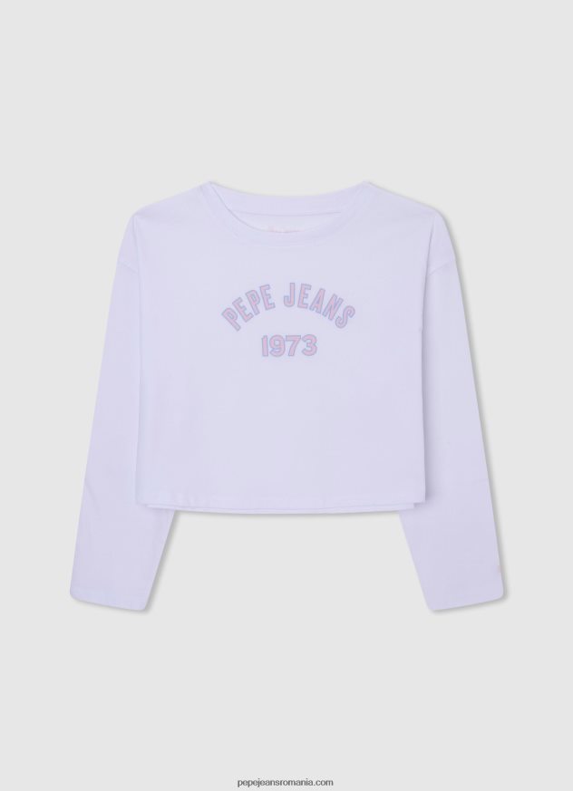 tricou cu imprimeu foto fată Pepe Jeans alb 6Z0R461457