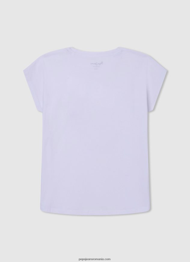 tricou cu imprimeu inimă fată Pepe Jeans alb 6Z0R461426