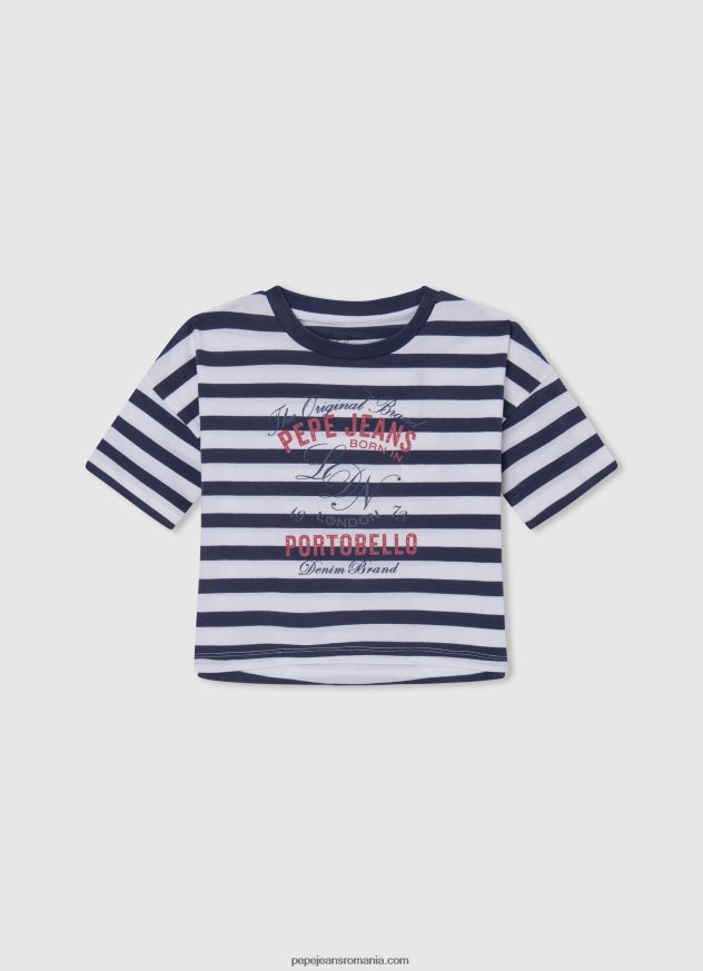 tricou cu imprimeu în dungi fată Pepe Jeans ocean 6Z0R461467