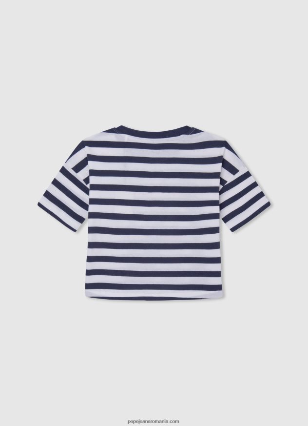 tricou cu imprimeu în dungi fată Pepe Jeans ocean 6Z0R461467