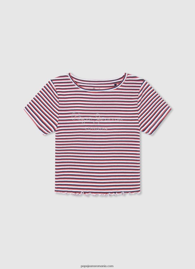 tricou cu imprimeu în dungi fată Pepe Jeans ocean 6Z0R461467