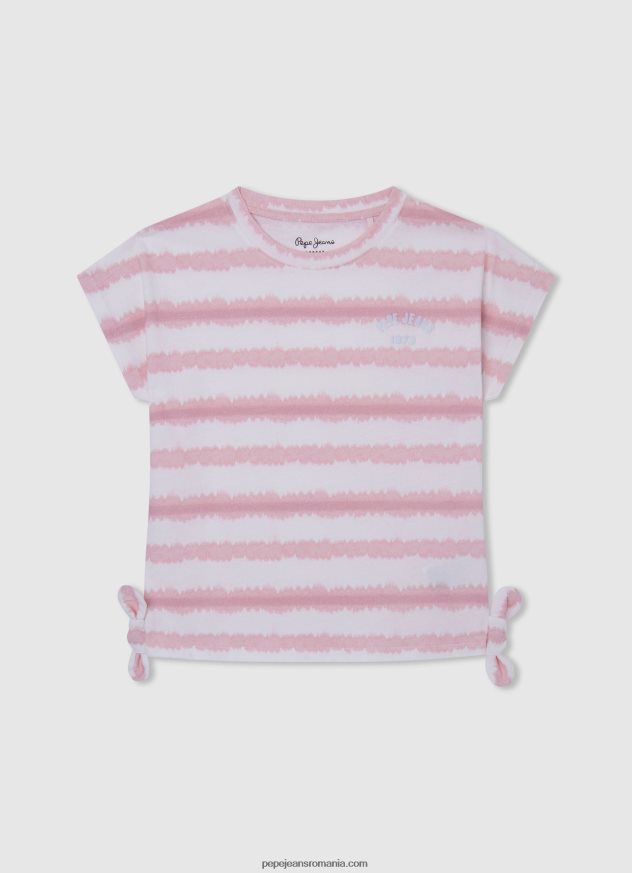 tricou cu logo cu sclipici fată Pepe Jeans roz moale 6Z0R461464