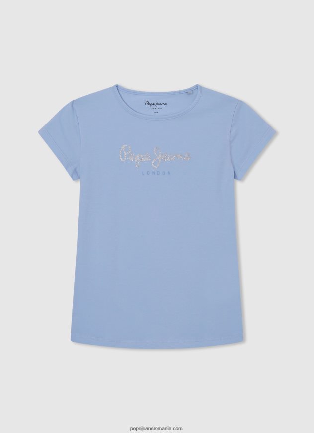 tricou cu logo cu sclipici fată Pepe Jeans strălucire 6Z0R461468