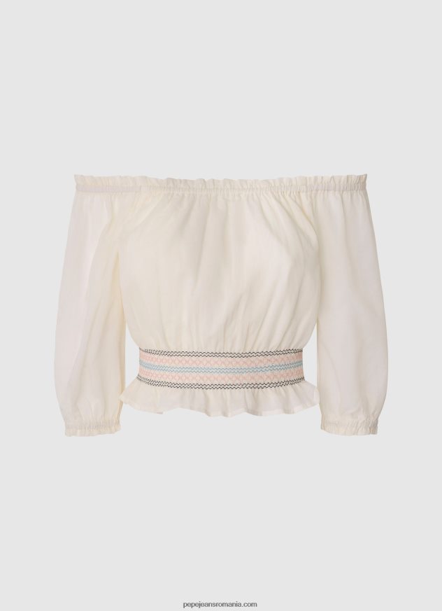 tricou cu mâneci florale fată Pepe Jeans piersică 6Z0R461435