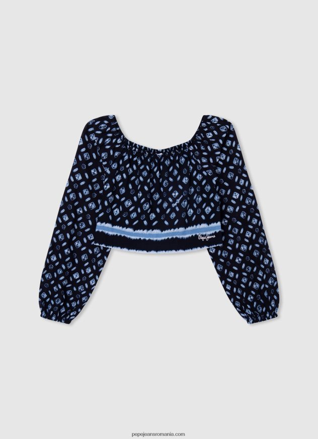 tricou din bumbac cu logo strass fată Pepe Jeans roz moale 6Z0R461431