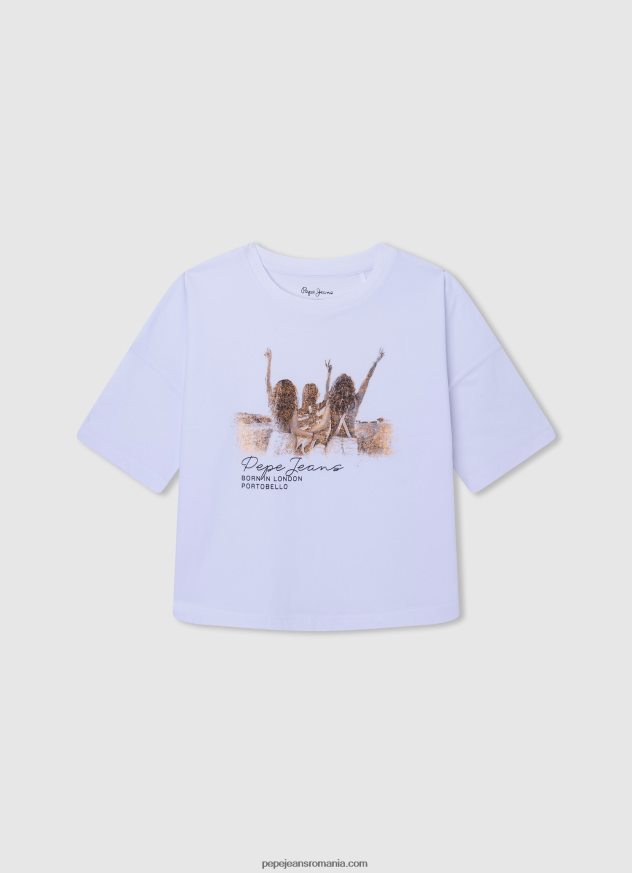 tricou din bumbac fără umăr fată Pepe Jeans roz moale 6Z0R461441