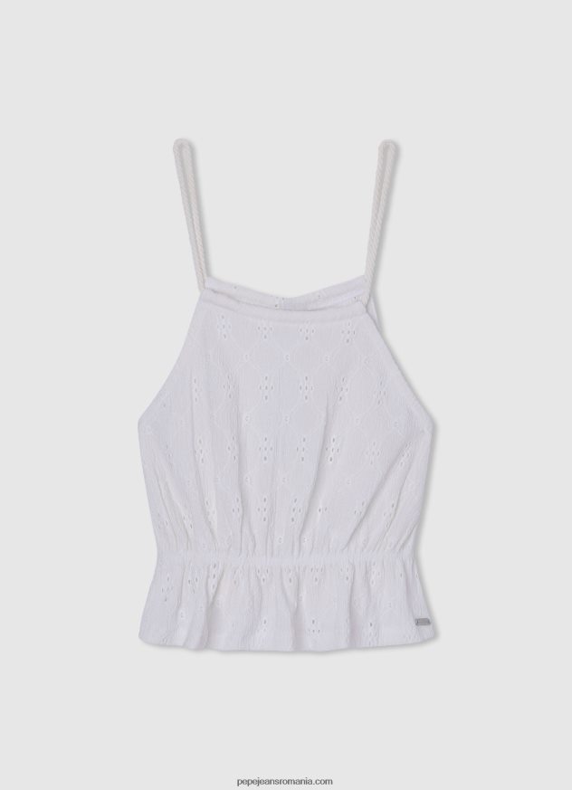 tricou din bumbac fără umăr fată Pepe Jeans roz moale 6Z0R461441