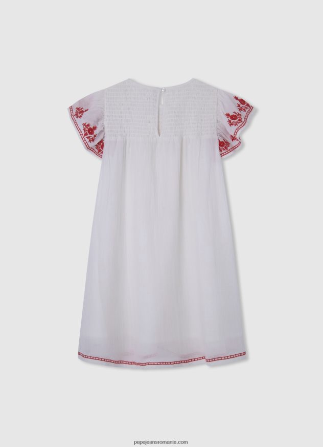 rochie cu croială romantică fată Pepe Jeans alb 6Z0R461375