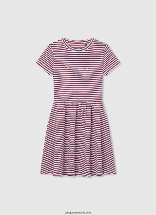 rochie cu imprimeu în dungi fată Pepe Jeans ocean 6Z0R461377