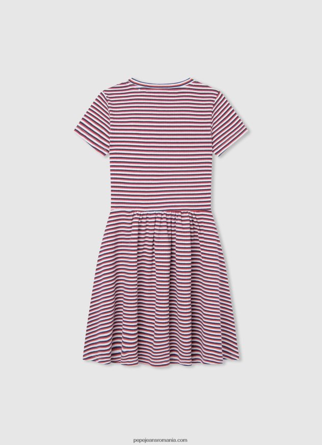 rochie cu imprimeu în dungi fată Pepe Jeans ocean 6Z0R461377