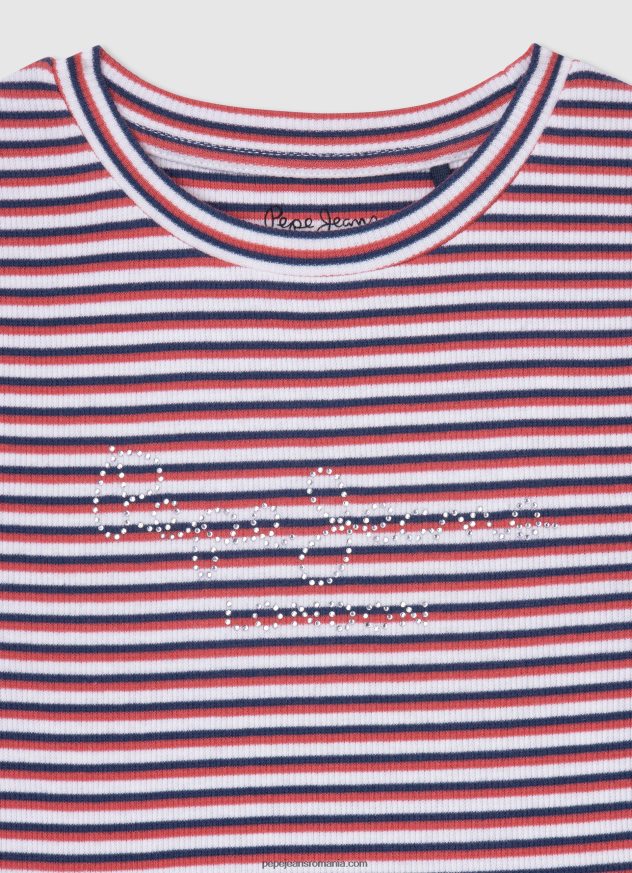 rochie cu imprimeu în dungi fată Pepe Jeans ocean 6Z0R461377