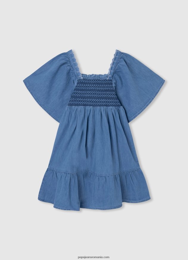 rochie din denim brodata fată Pepe Jeans dafin 6Z0R461380