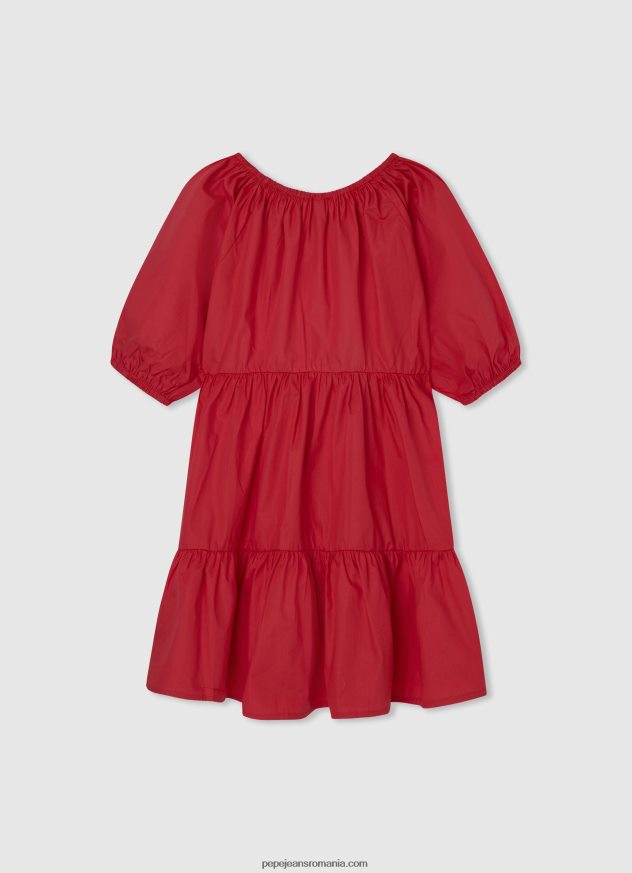 rochie din poplin de bumbac fată Pepe Jeans studio roșu 6Z0R461376