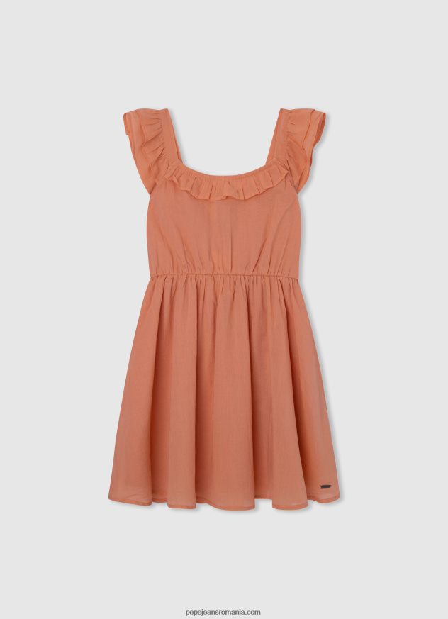 rochie skater cu guler rotunjit fată Pepe Jeans piersică 6Z0R461401