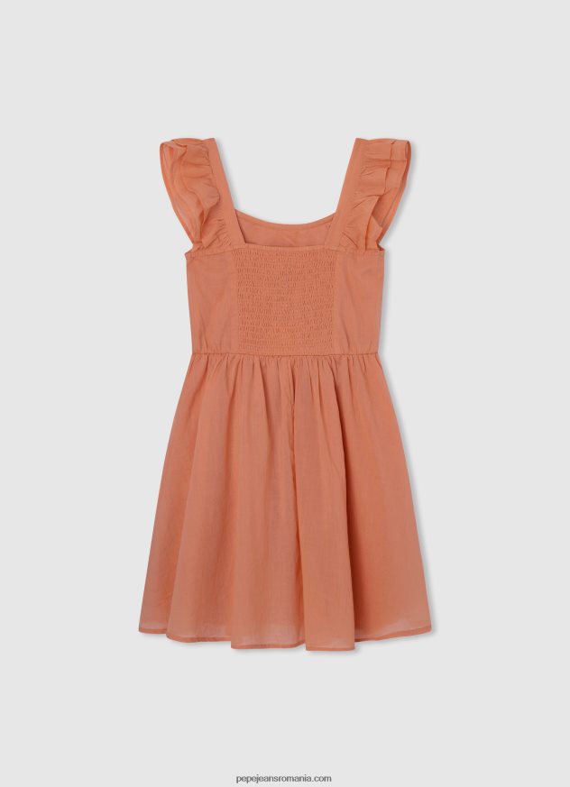 rochie skater cu guler rotunjit fată Pepe Jeans piersică 6Z0R461401