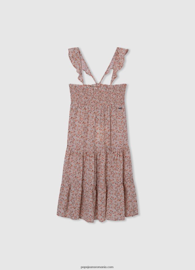 rochie skater cu guler rotunjit fată Pepe Jeans piersică 6Z0R461401