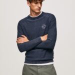 alege tricoul cu guler rotunjit bărbați Pepe Jeans indigo 6Z0R46858